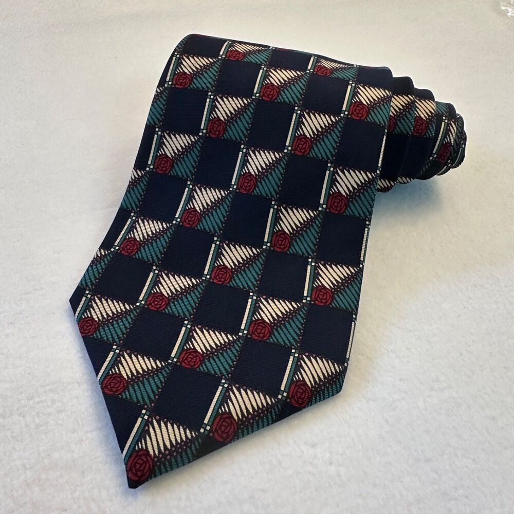 The Metropolitan Museum of Art Men’s NeckTie Multicolor Geometric 100% Silk 57"